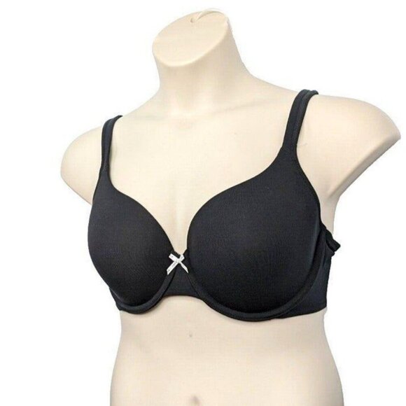 Cacique Lane Bryant Womens Bra T Shirt Cotton Blend Size 38C Black - Picture 7 of 9